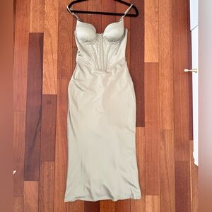 Babyboo | Light green sage farrah corset midi dress size small